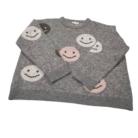 THML Smiley Face Sweater, Gray, L - Picture 7 of 10